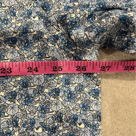 [17-17.5]Daniel Hechter Men Blue Floral Patterned Cotton Non Iron Dress Shirt - Picture 6 of 10